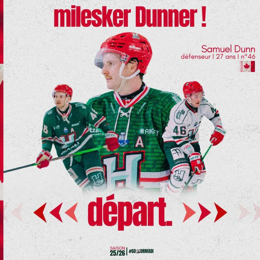 Départ de Samuel DUNN
